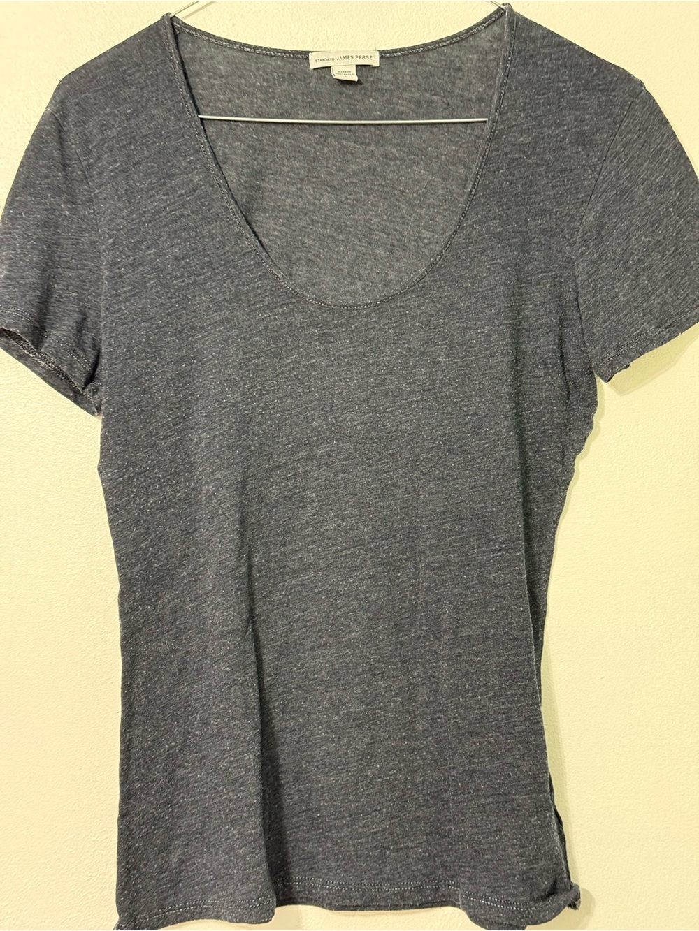 Standard James Perse Women's Heather Charcoal Scoop Neck Tee size 3